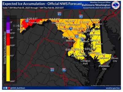 Expected Ice Accumulation 2-5 to 2-6 2025