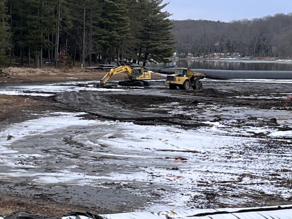 Sediment being removed